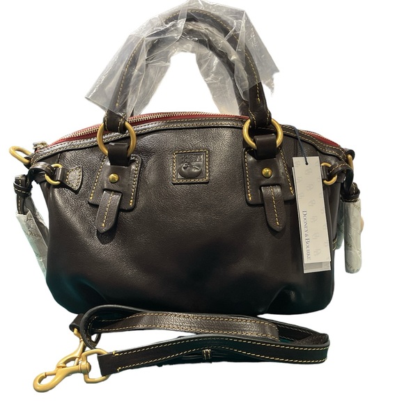 Dooney & Bourke Florentine Leather Medium Mail Satchel Brown T'Moro 0091 - Picture 1 of 9